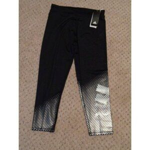 New Adidas girls youth XL (16) black/silver/white AEROREADY leggings Retails $65